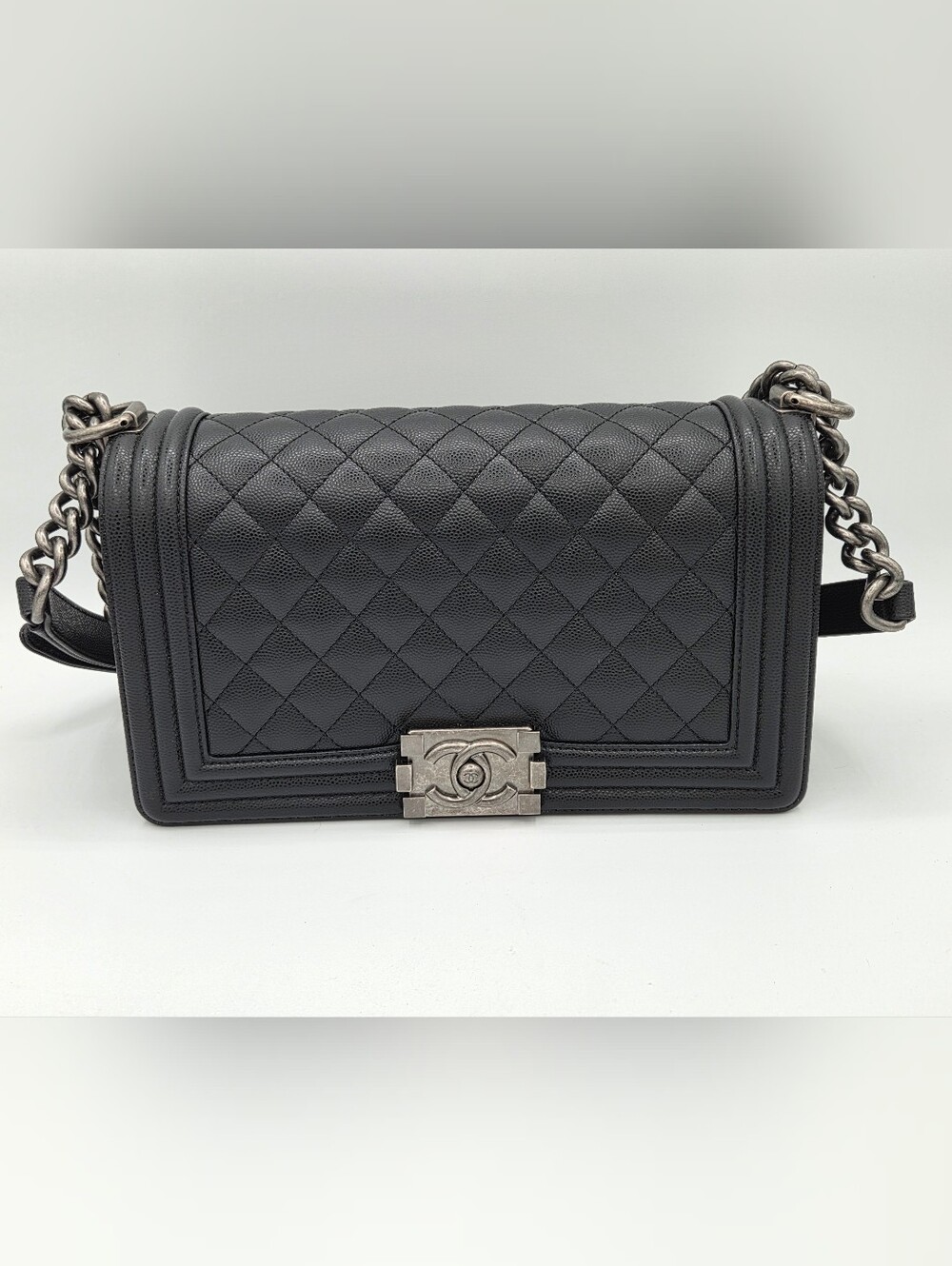 Chanel CAVIAR Leather Medium Boy Bag